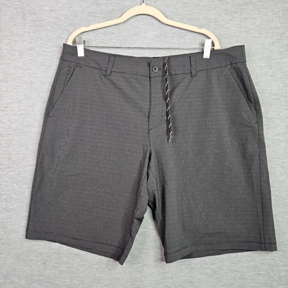 Hang Ten Men's Dark Gray Stripe Casual Flat Front Shorts Size 40